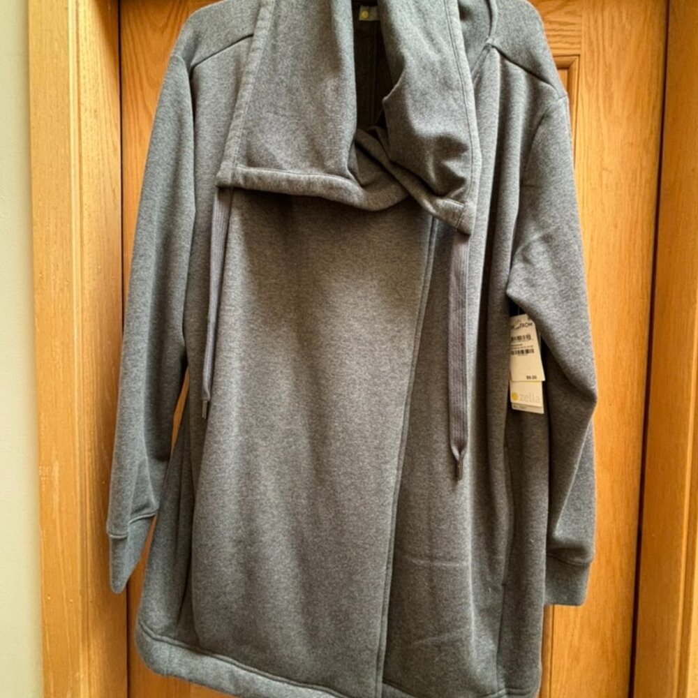 Zella Amazing Cozy Wrap Jacket Gray Medium Charcoal Heather 1X - Picture 2 of 7